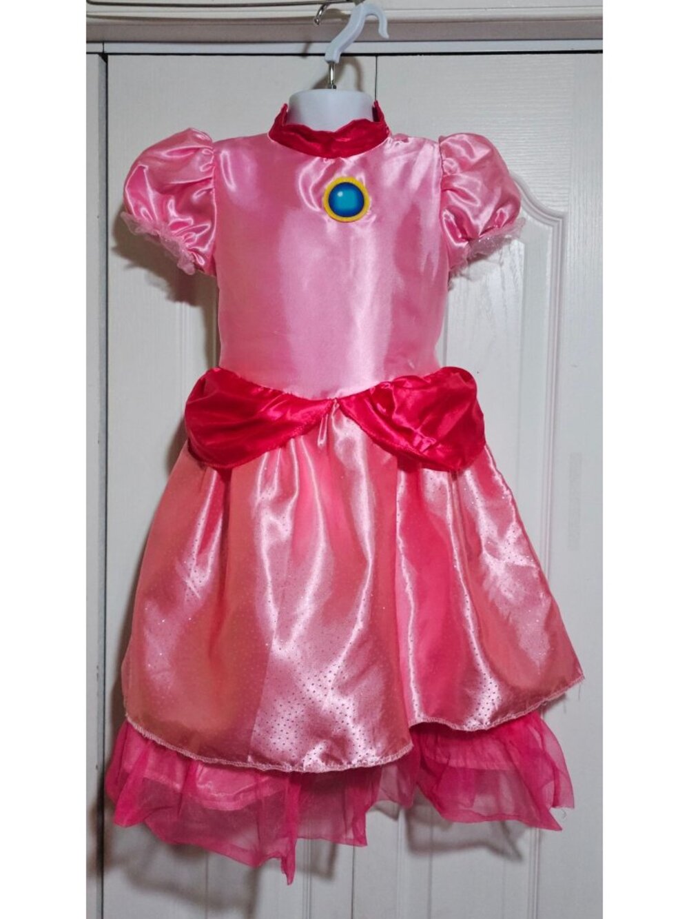 Princess Peach Deluxe Costume Toddler 3T-4T Girls Dress Halloween Disguise